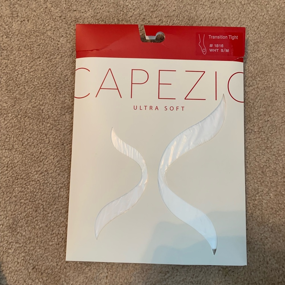 Capezio brand white dance tights